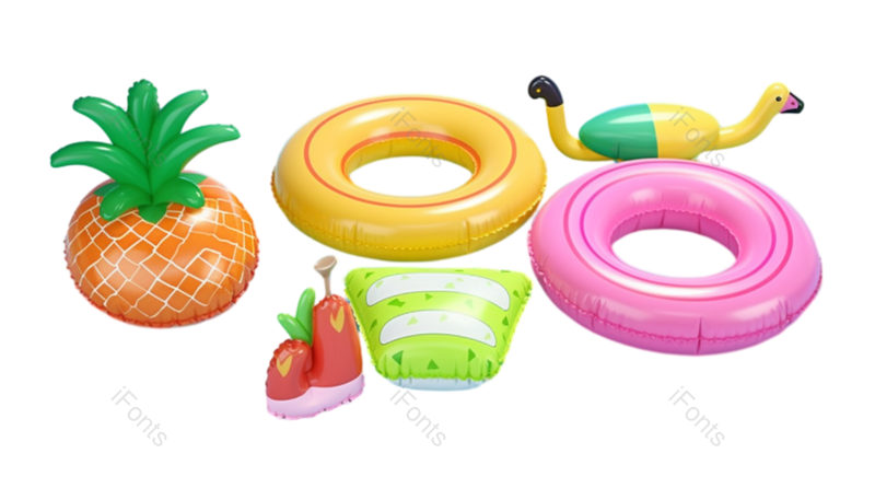 元素图片,夏日元素,3DPNG,游泳免抠素材